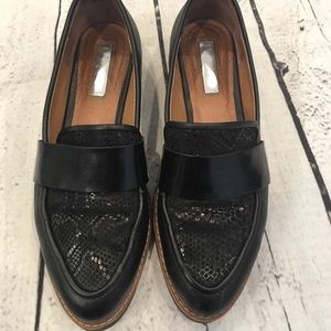 Halogen Ladies Leather slip on loafers.